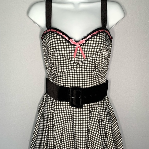 Deadly Dames Pin Up Dress Micheline Pitt Courtesan Swing Gingham S - Picture 6 of 13